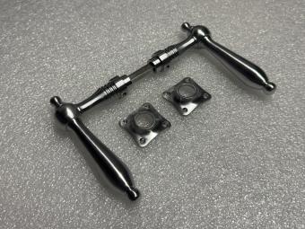 Door set in nickel and matt chrome – 2 door handles and escutcheons