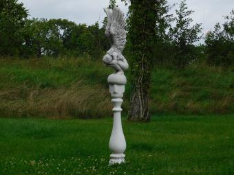 Kneeling Angel on Pedestal - 167 cm - Stone