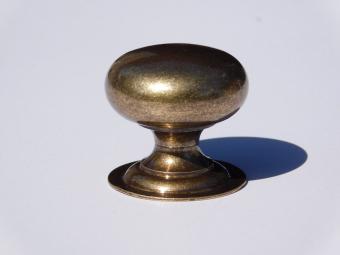 Knob with Fixed Rosette - 38 mm - Antique Brass - Solid