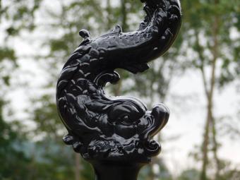 Lamppost with Mystical Fish – 62 cm - Black - Aluminium