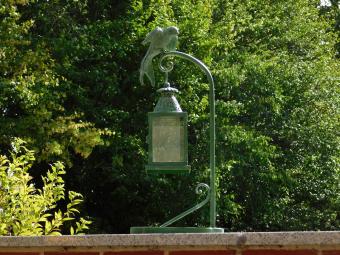 Metal Lantern with Stand and Bird – 60 cm - Retro Outdoor Lantern