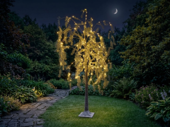 LED-Lichterbaum mit hängenden Zweigen – 150 cm – Für den Außenbereich – mit Timer