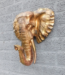 Schöner schwarzer und goldener Elefantenkopf als Wandschmuck!