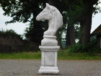 Paardenhoofd op Sokkel - 83 cm - Steen