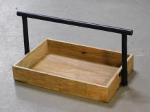 Serving tray - mango wood tray - with metal handle, Last one!!