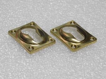 Set mit 2 rechteckigen Zylinderrosetten – 47 x 37 mm – Messing