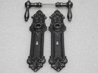 Set Deurbeslag - Klinken Cambridge + Deurplaten Heritage BB 72 - Gietijzer Verzinkt