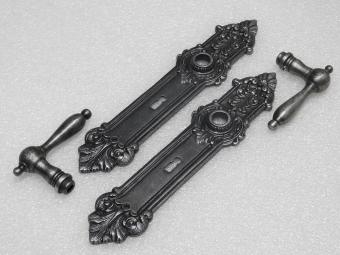 Set Deurbeslag - Klinken Cambridge + Deurplaten Heritage BB 72 - Gietijzer Verzinkt