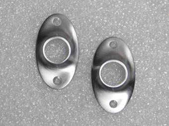 Set van 2 Klinkrozetten Ovaal – 56 x 33 mm – Mat Nikkel