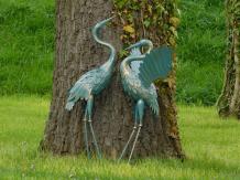 Set of beutiful Herons - Turquoise with Gold - Metal
