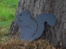 Silhouette of a squirrel | Matt Black | Metal