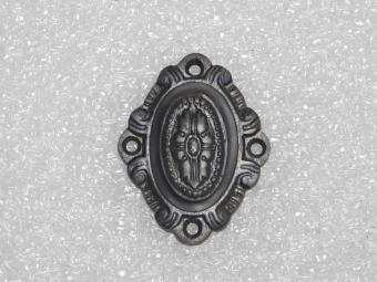 BB key escutcheon with slider - Dark patinated brass - Art Nouveau style