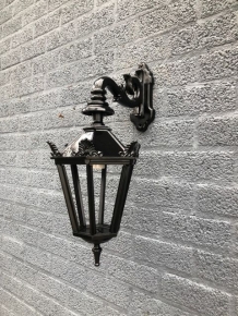 Outdoor lamp Gouda - black -green- ceramic fitting and glass