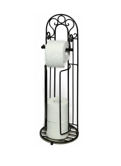 Toilet roll holder Standing - Black - Wrought iron