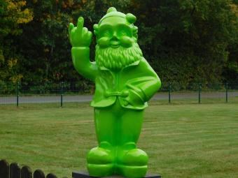 Garden Gnome Middle Finger XL - 80 cm - Green