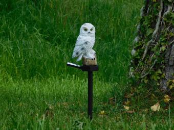 Garden Stick Owl - Polystone with Solar lighting