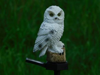 Garden Stick Owl - Polystone with Solar lighting