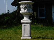 Garden Vase with Grapes on Pedestal - 97 cm - Stone