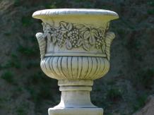 Garden Vase with Grape Bunches - 50 cm - Stone