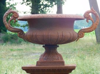 Tuinvaas op Sokkel - 112 cm - Gietijzer - Rust