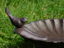 Vogelbadje met 2 vogeltjes - gietijzer