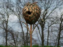 Birdhouse Standing - 170 cm - Garden Stick - Copper look