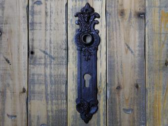 Vintage Door Plate Angel - PC 92 - Cast Iron - Antique Brown