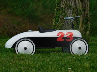 Vintage Auto - Zwart Wit #23 - 74 x 40 cm - Metaal
