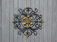 Wandornament Vivere - Fenstergitter - schwarz mit gold - Schmiedeeisen, noch 2