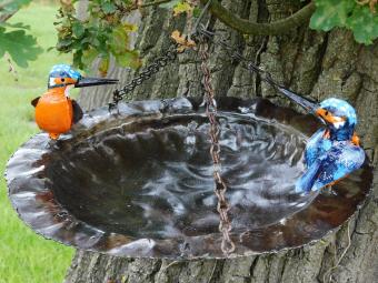 Hanging Bird Feeder with Chain - Metal - Handmade