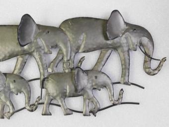 Wall decoration Elephants - 80 cm - Metal