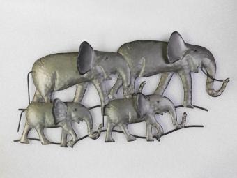 Wall decoration Elephants - 80 cm - Metal