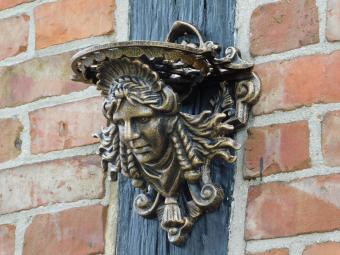 Wall console Female head - Cast iron - Bronze look - Cast iron