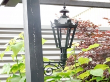 tuinlamp, aluminium - groen, decoratieve arm + kleine kap - tuindecoratie