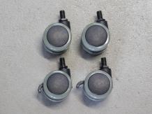 Set of 4 castors - Black with Grey - Plastic