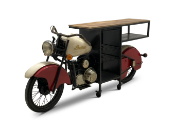 Vintage Motorcycle Bar Table / Wine Bar – Industrial Eye-Catcher – approx. 225 cm wide