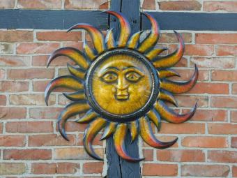 Wandornament Zon XL - 80 x 80 cm - Metaal