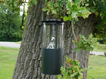 Oil lamp XL - Black - Metal and glass - Lantern - Hangable