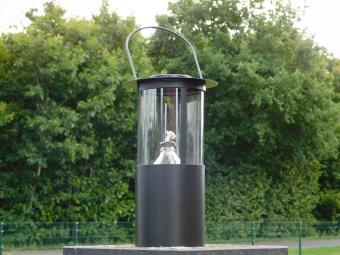 Oil lamp XL - Black - Metal and glass - Lantern - Hangable
