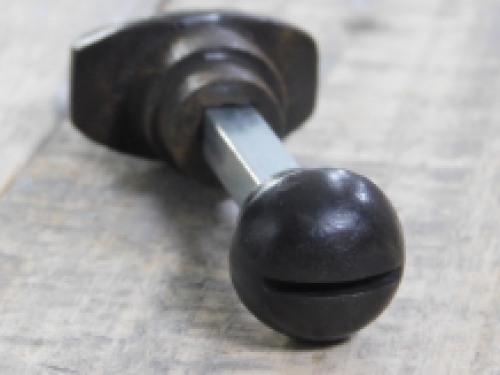 Toilet lock -WC door hardware in antique iron with two rosettes round, brown