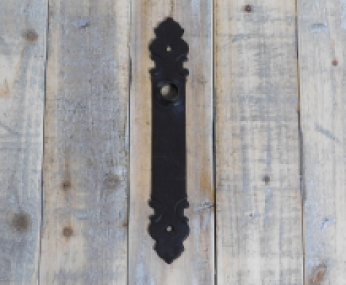 1 For historical doors, long door shield without keyhole for the antique door in antique iron.