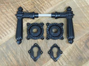 Set of door hardware - PZ Castle - black - iron