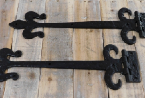 Set of 2 classic sash-band hinges medieval door hardware antique, closet door hinge, window shutter hinge.