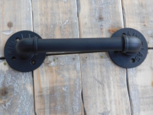 Beautiful industrial door handle, iron black modern, very nice.