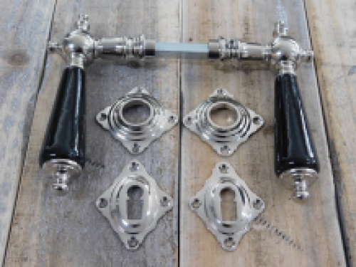 Türgarnitur für antike Türen, Nickel Keramik-Türknöpfe im Retro-Design, antik
