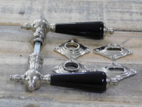 Türgarnitur für antike Türen, Nickel Keramik-Türknöpfe im Retro-Design, antik