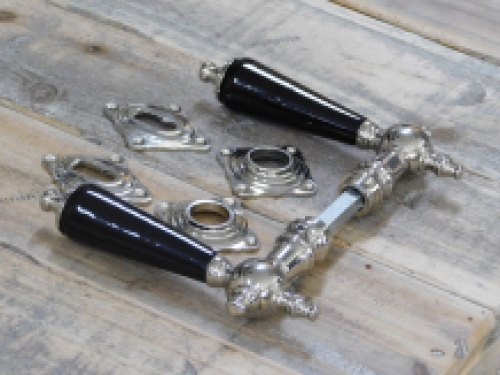 Türgarnitur für antike Türen, Nickel Keramik-Türknöpfe im Retro-Design, antik
