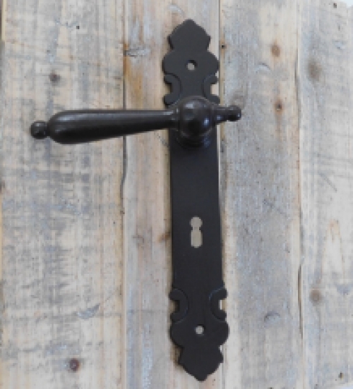 Zimmertürbeschlagset BB 72 - Türknopf + Griff retro antik Eisen dunkelbraun für Innentüren