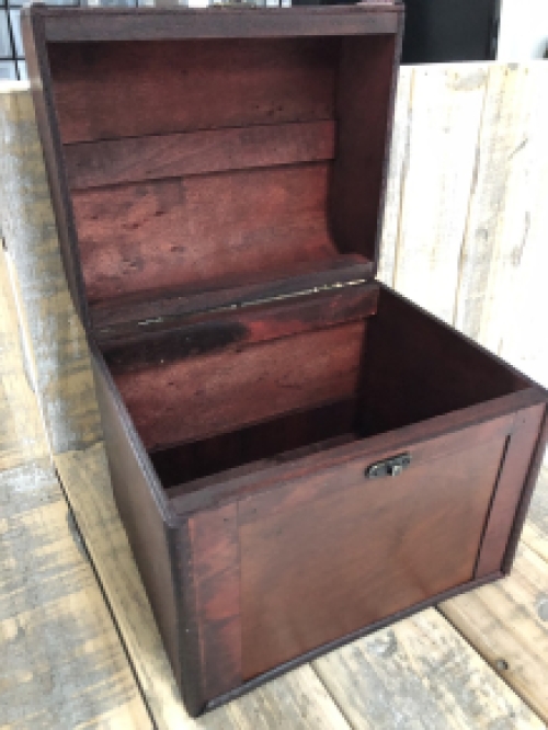 Beautiful colonial wooden box with beautiful fittings, storage box-M.