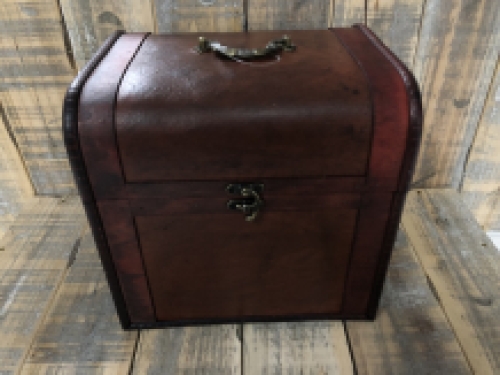 Beautiful colonial wooden box with beautiful fittings, storage box-X